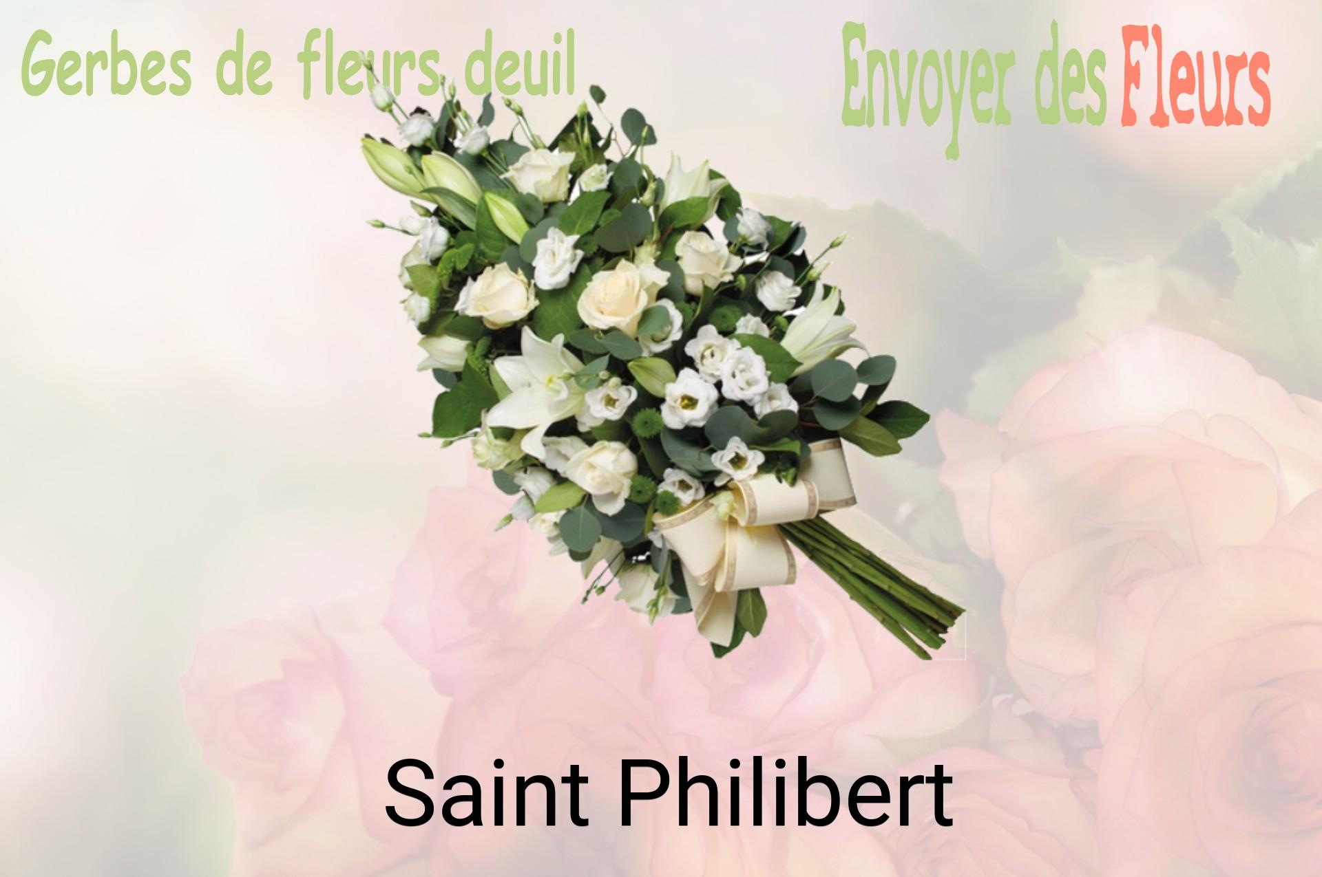 Gerbe de fleurs de deuil livrée à Saint-Philibert